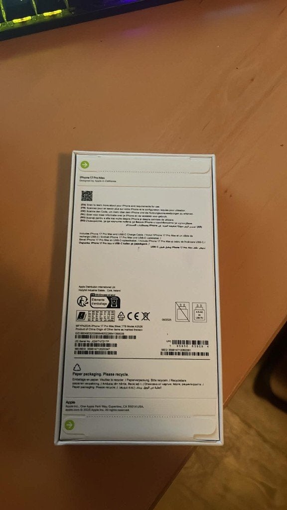 Iphone 17 Pro Max 1TB Zilver, Ophalen, Zo goed als nieuw, Zilver, 1 TB