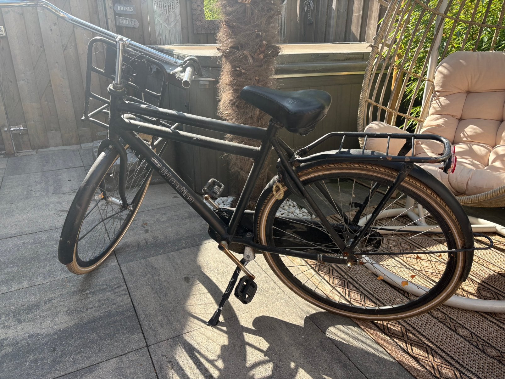 Cortina U4 heren transportfiets mat zwart 28 inch, Ophalen, Gebruikt, 26 inch of meer, Versnellingen