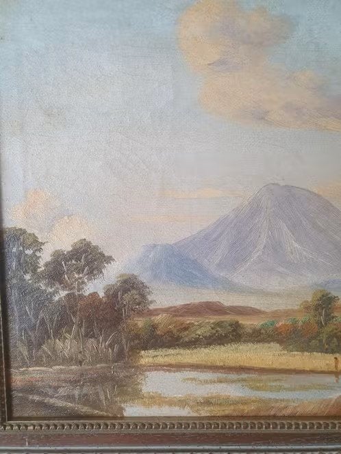 vulkaan Gunung Merapi Java gesigneerd Zank vooroorlogs., Antiek en Kunst, Ophalen
