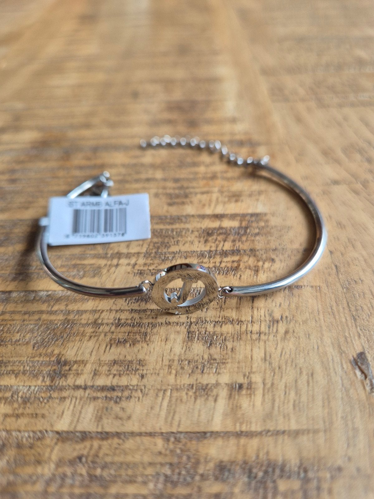 RVS armband letter J, Ophalen of Verzenden, Nieuw, Zilver, Staal