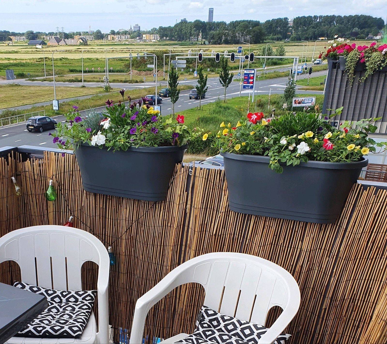 Balkon bloembakken van kunststof - set van 4, Tuin en Terras, Bloembakken en Plantenbakken, Ophalen, Gebruikt, Kunststof, Balkon