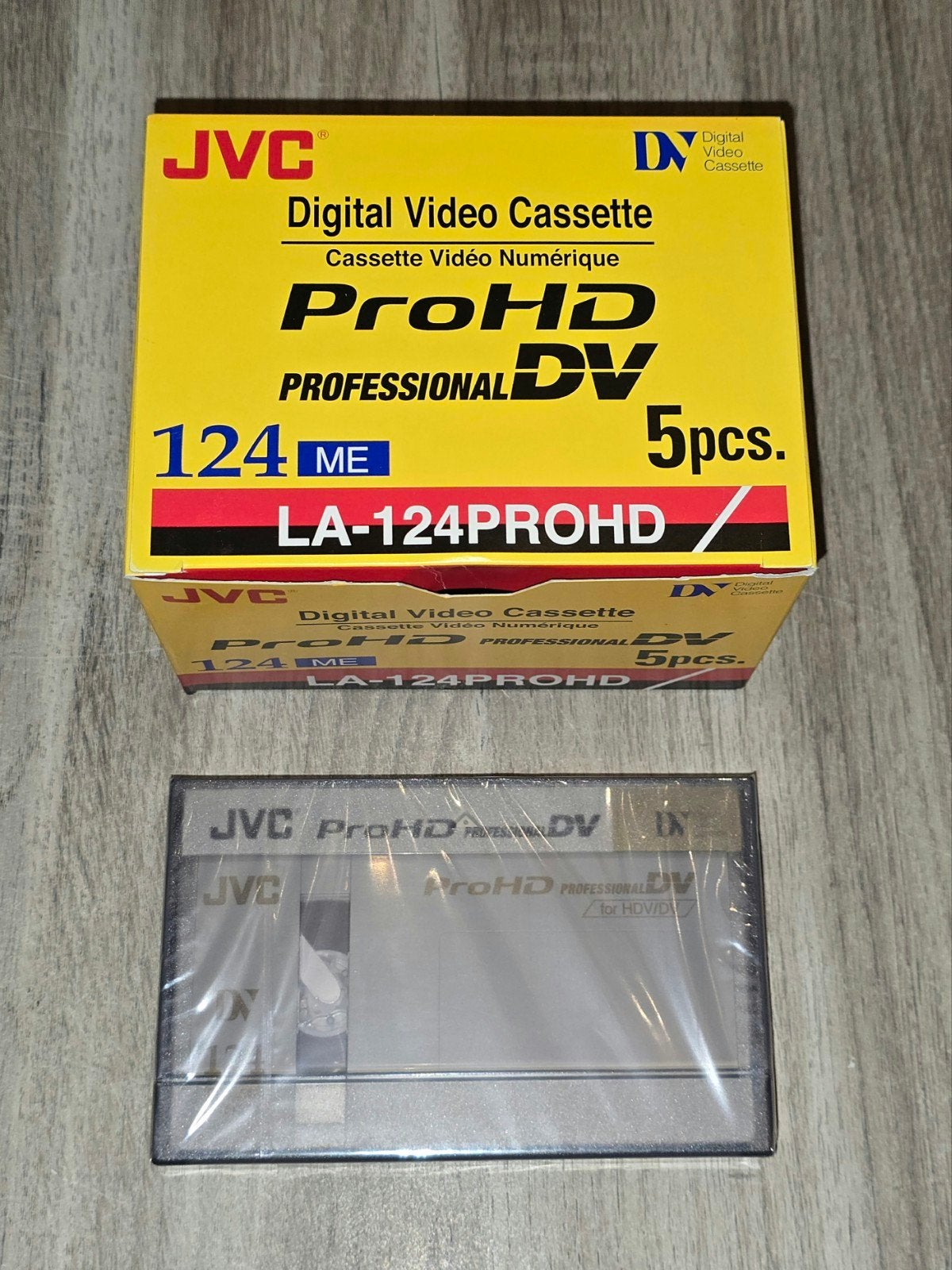 New 5X JVC HDV/DV Digital Video Cassette DV LA-124PROHD, Ophalen of Verzenden, Nieuw, Videoband