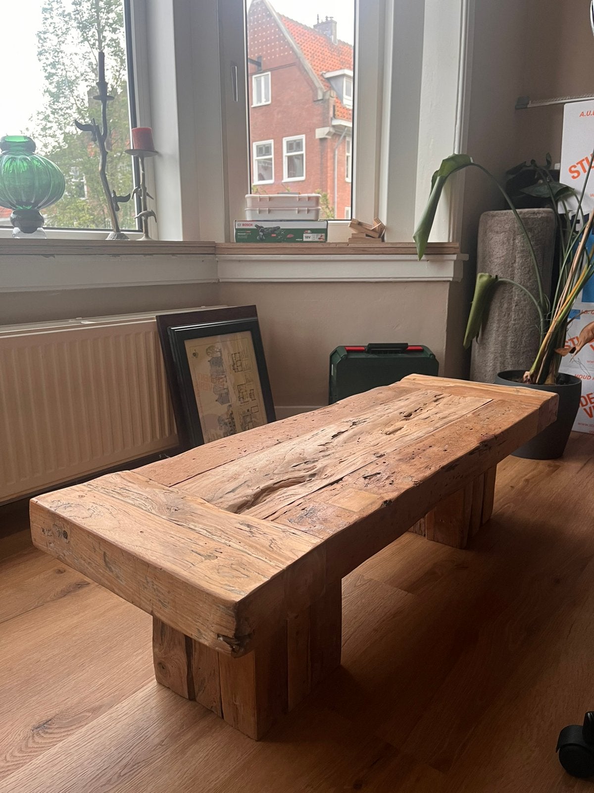 Robuuste Teakhouten Salontafel - Ibiza Outdoor (120x40x33cm), Ophalen, Gebruikt, 100 tot 150 cm, Teakhout