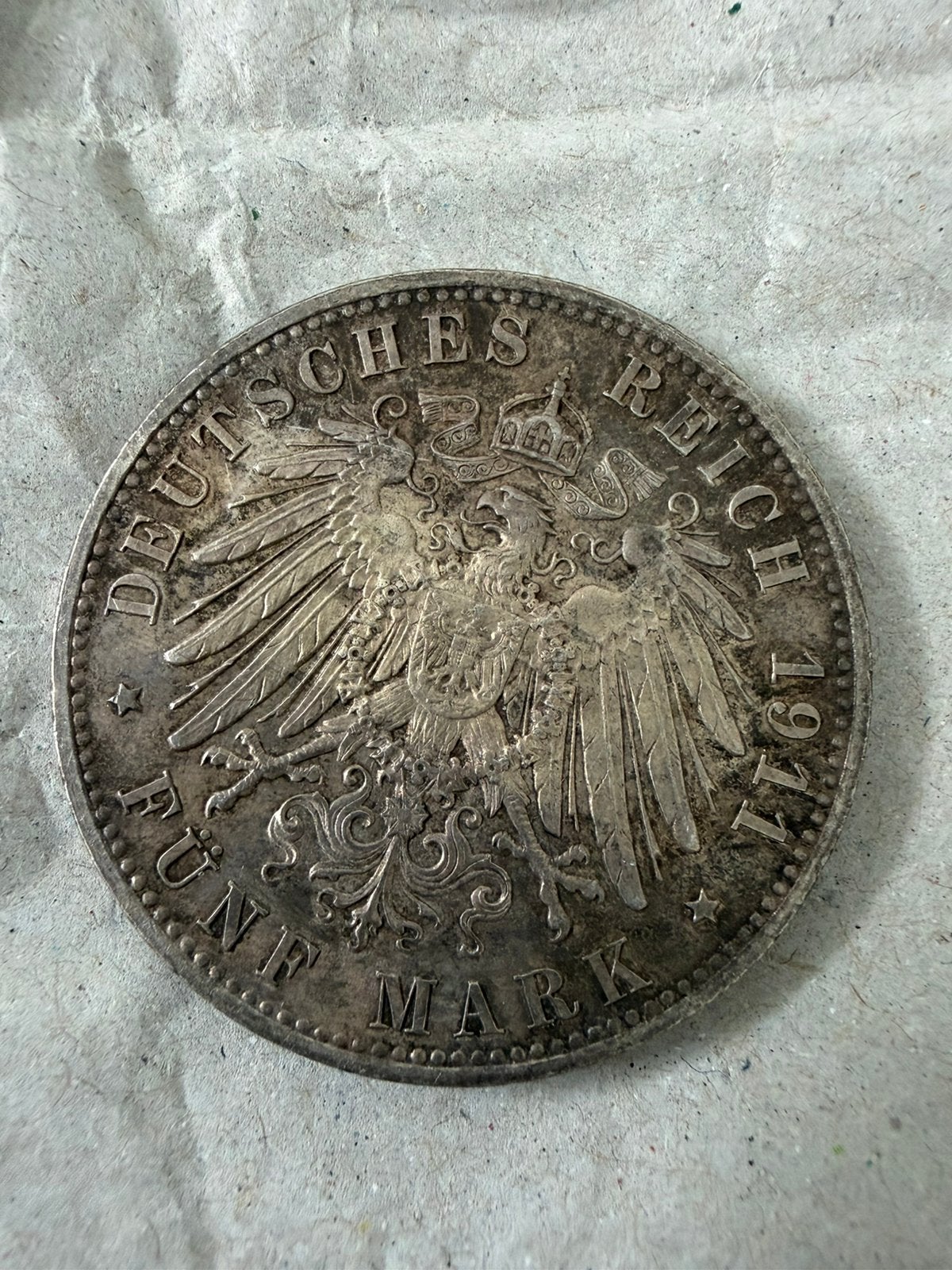 Duitse 5 Mark munt 1911 Baden, onder keizer Wilhelm II., Ophalen of Verzenden, Zilver