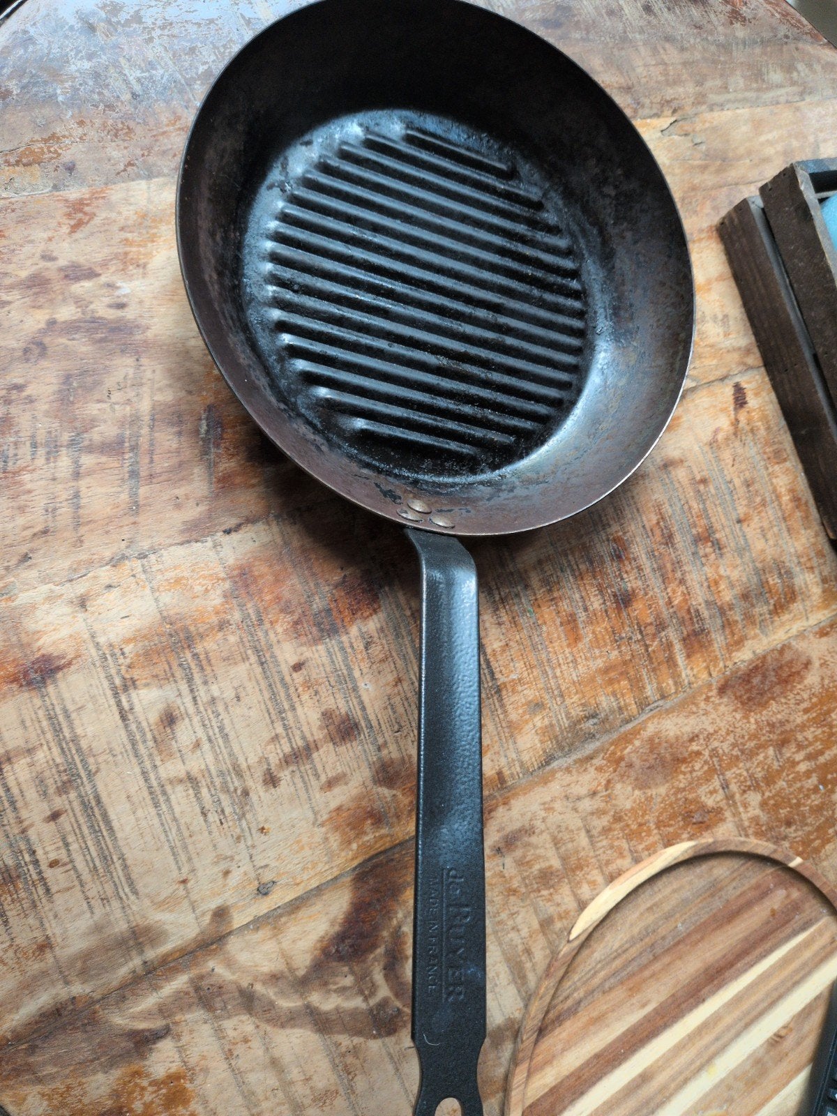 De Buyer Gietijzeren Grillpan - Made in France, Koekenpan, Gebruikt, Gietijzer, De Buyer