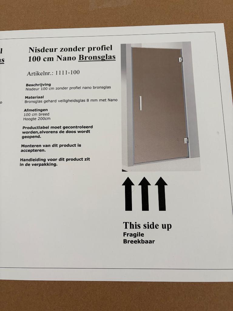 Douchedeur Bronsglas, Ophalen, 200 cm of meer, Overige typen, Nieuw