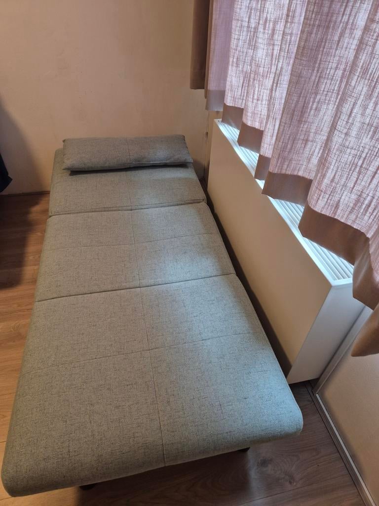Slaapbank Beter Bed Chicago 1 Persoon - Zeer Comfortabel, Ophalen of Verzenden, Zo goed als nieuw, Eenpersoons, Grijs