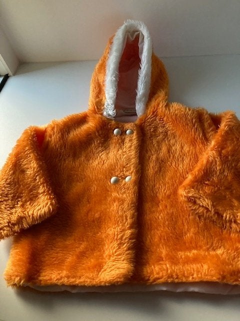 oranje fluffy jasje gevoerd vaste capuchon maat 86/92, Ophalen of Verzenden, Gebruikt, Meisje, Jasje