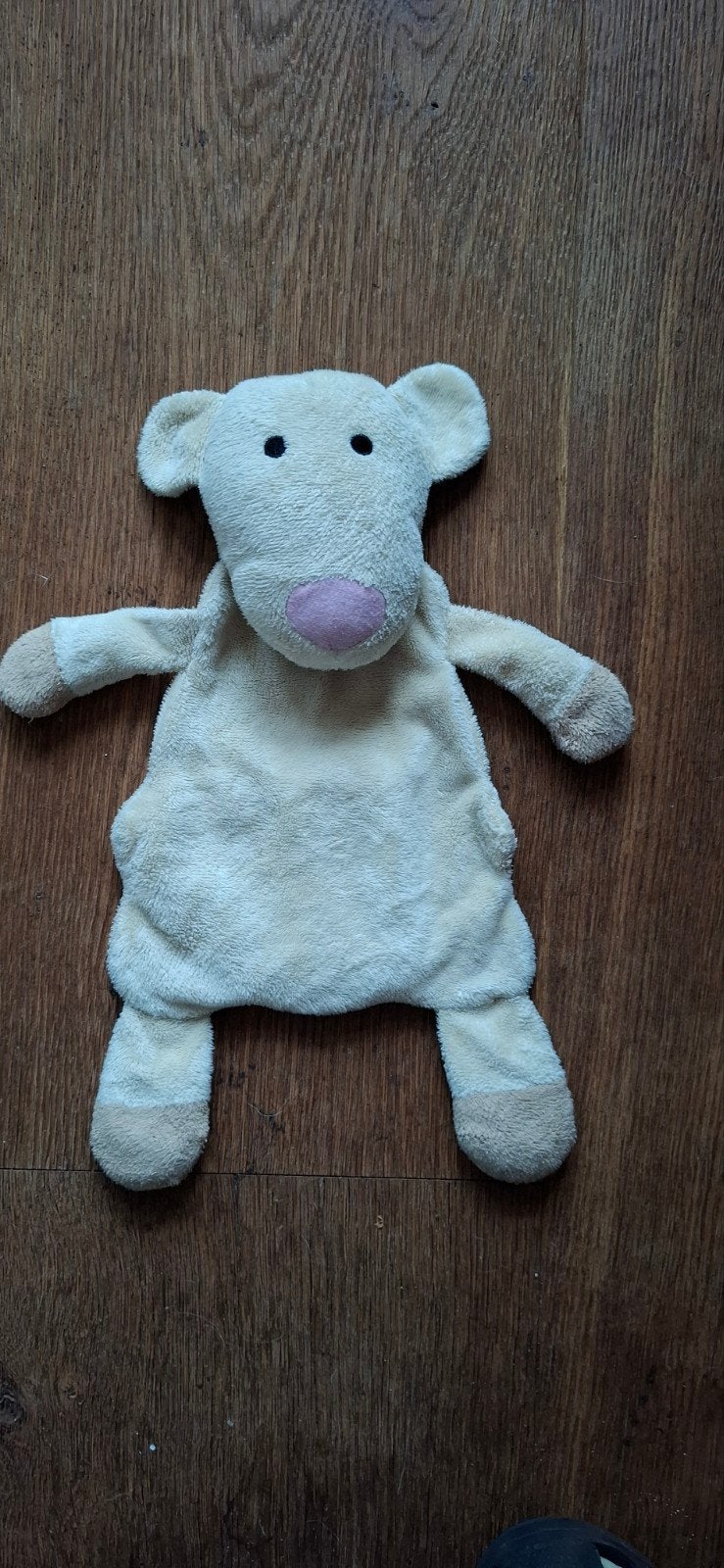 Difrax schaap 35 cm creme roze neus bruine voetjes, Overige typen, Ophalen of Verzenden, Zo goed als nieuw, Middelgroot (20 tot 80 cm)