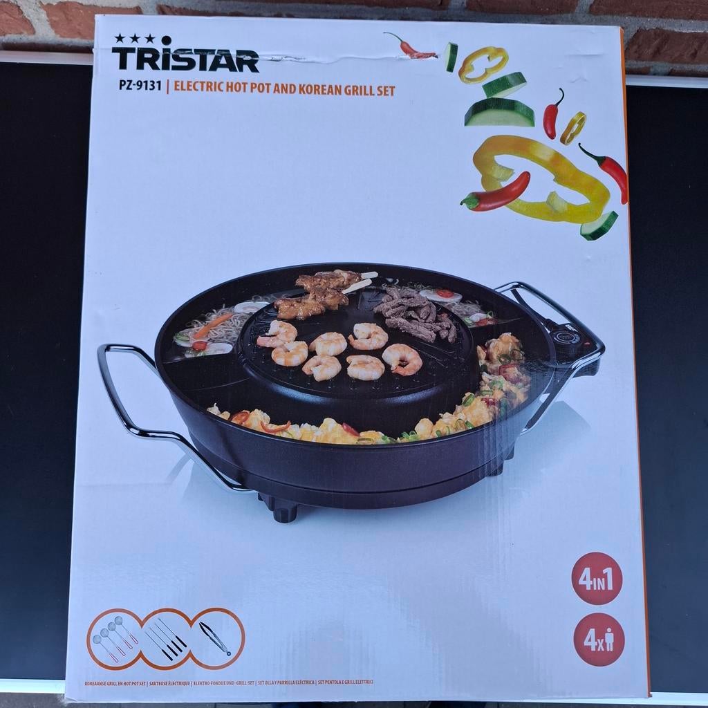 Tristar PZ-9131 Elektrische Hot Pot en Koreaanse Grill Set, Witgoed en Apparatuur, Gourmetstellen, Ophalen, Nieuw, 4 t/m 7 personen