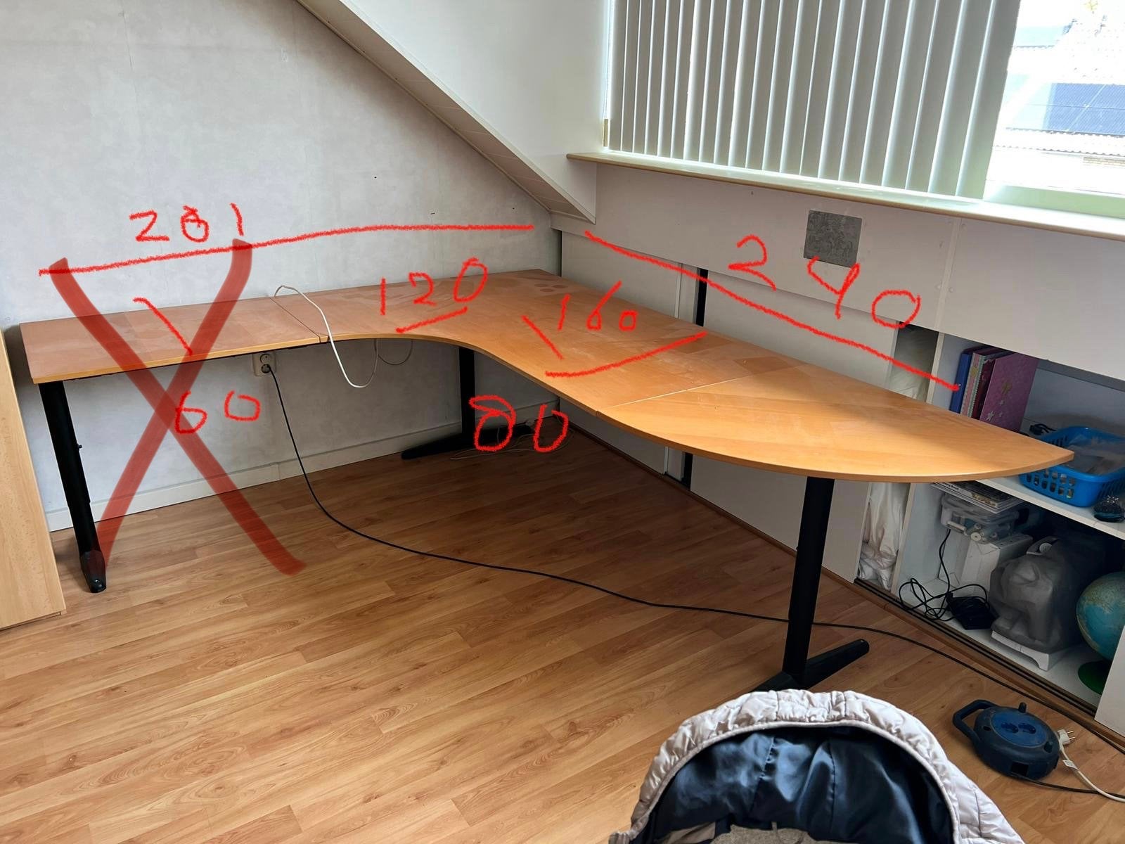 Hoekbureau (let op: spiegelbeeld te koop), Huis en Inrichting, Bureaus, Ophalen, Zo goed als nieuw, Overige materialen, Hoekbureau