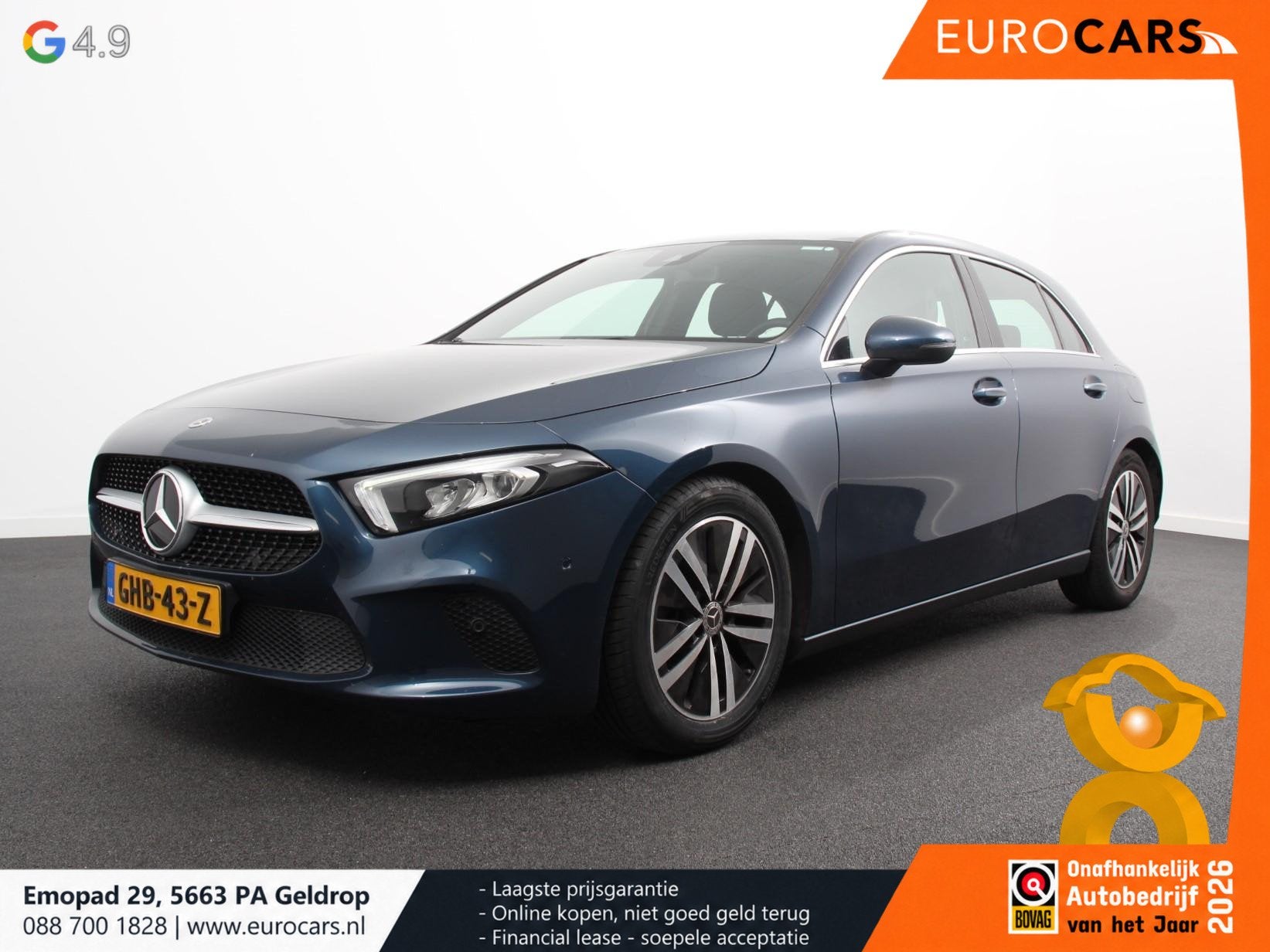 Mercedes-Benz A-klasse 200 163pk DCT Progressive Navigatie P, Auto's, Gebruikt, Euro 6, 4 cilinders, Verwarmde buitenspiegels