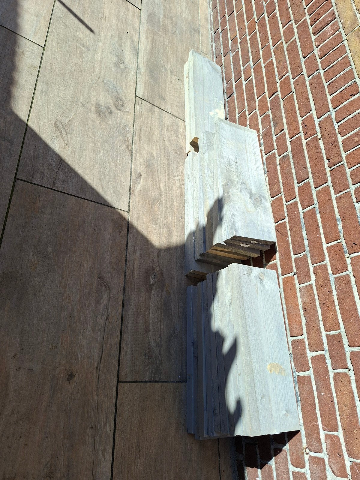 gratis, 50 cm brede planken.  Steigerhout, grijs, Ophalen