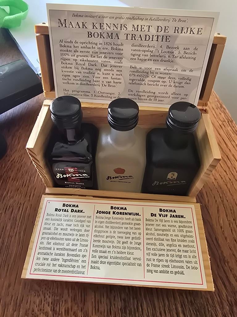 Bokma Jenever Proeverij Set - Royal Dark, Jonge, Vijf Jaren, Ophalen of Verzenden
