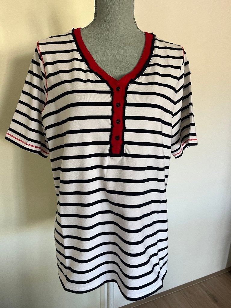 Top/T-shirt zwart/wit gestreept - Witteveen, Meerkleurig, Witteveen, Gedragen, Shirt of Top