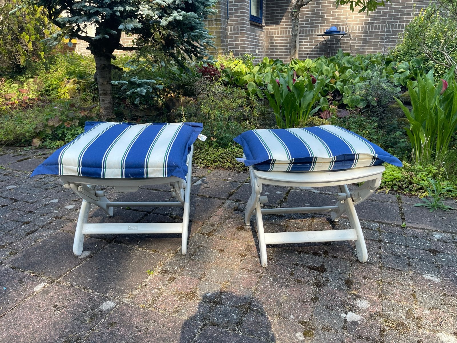 2x Kettler Tiffany Hocker met kussens - Inklapbaar & zgan, Ophalen, Zo goed als nieuw, Kunststof, Inklapbaar