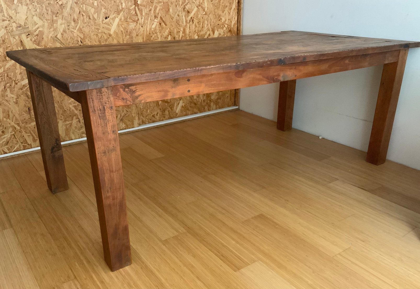 Houten tafel / eettafel, Huis en Inrichting, Tafels | Sidetables, Ophalen, Gebruikt, 75 cm of meer, 200 cm of meer