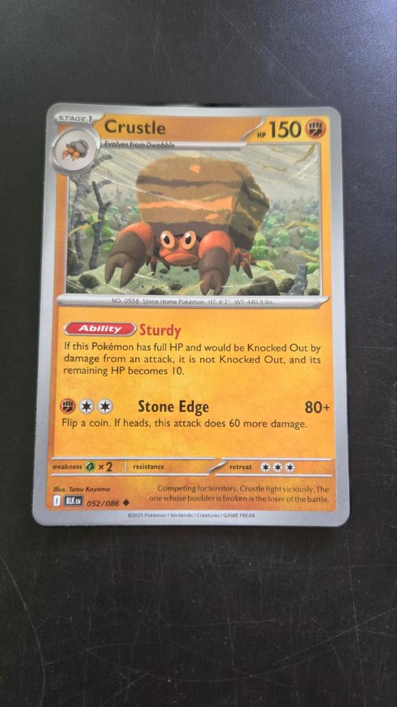 Crustle 052/086 - Black Bolt Pokémon Kaart, Verzenden, Zo goed als nieuw, Losse kaart