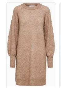 SELECTED FEMME beige wollen jurk mt 42 chcs zgan CHCS, Kleding | Dames, Beige, Ophalen of Verzenden, Zo goed als nieuw, Onder de knie