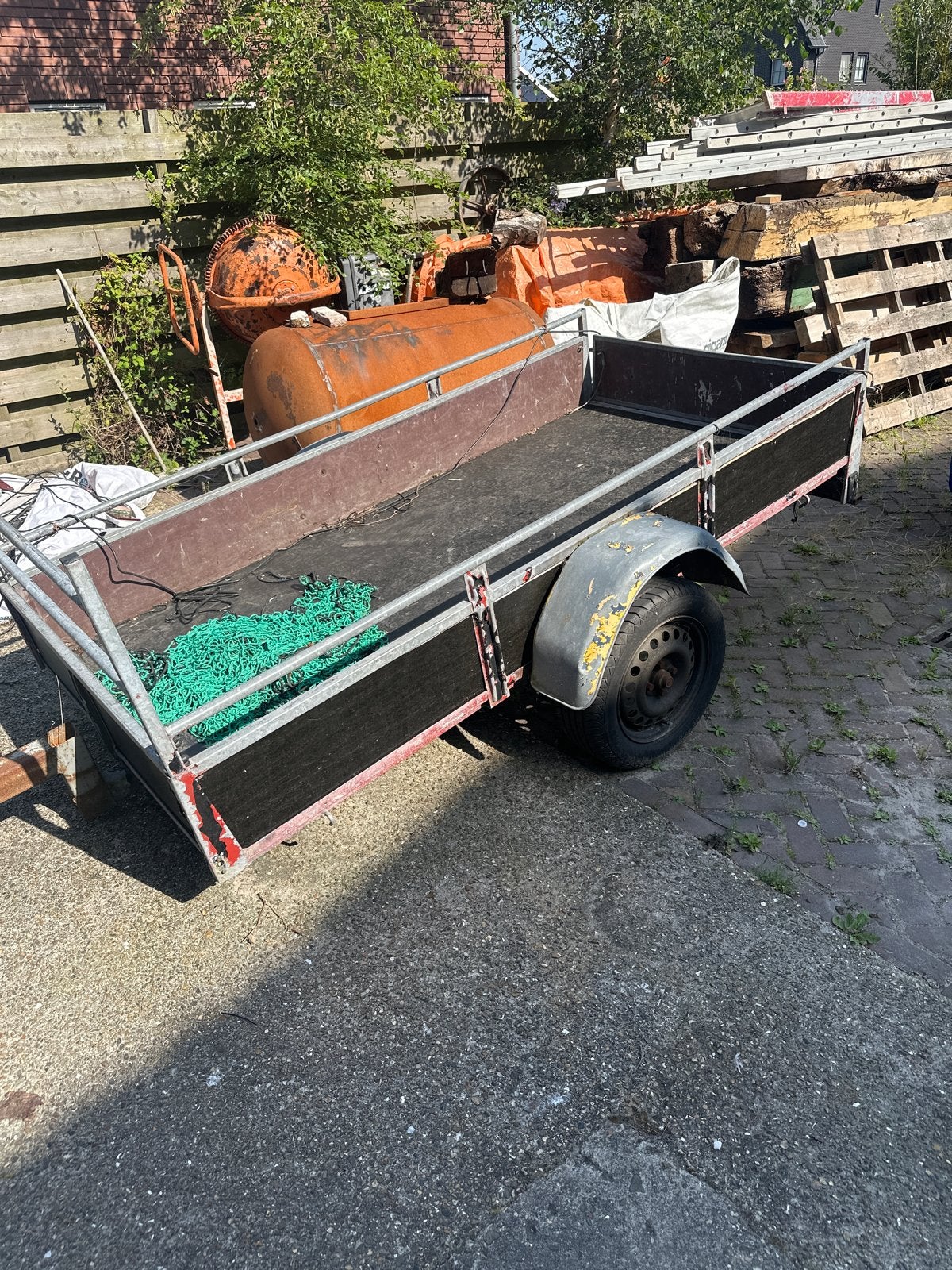 Aanhanger 2.50 x 1.27 te koop, Ophalen of Verzenden, Gebruikt, Voor, Spatbord