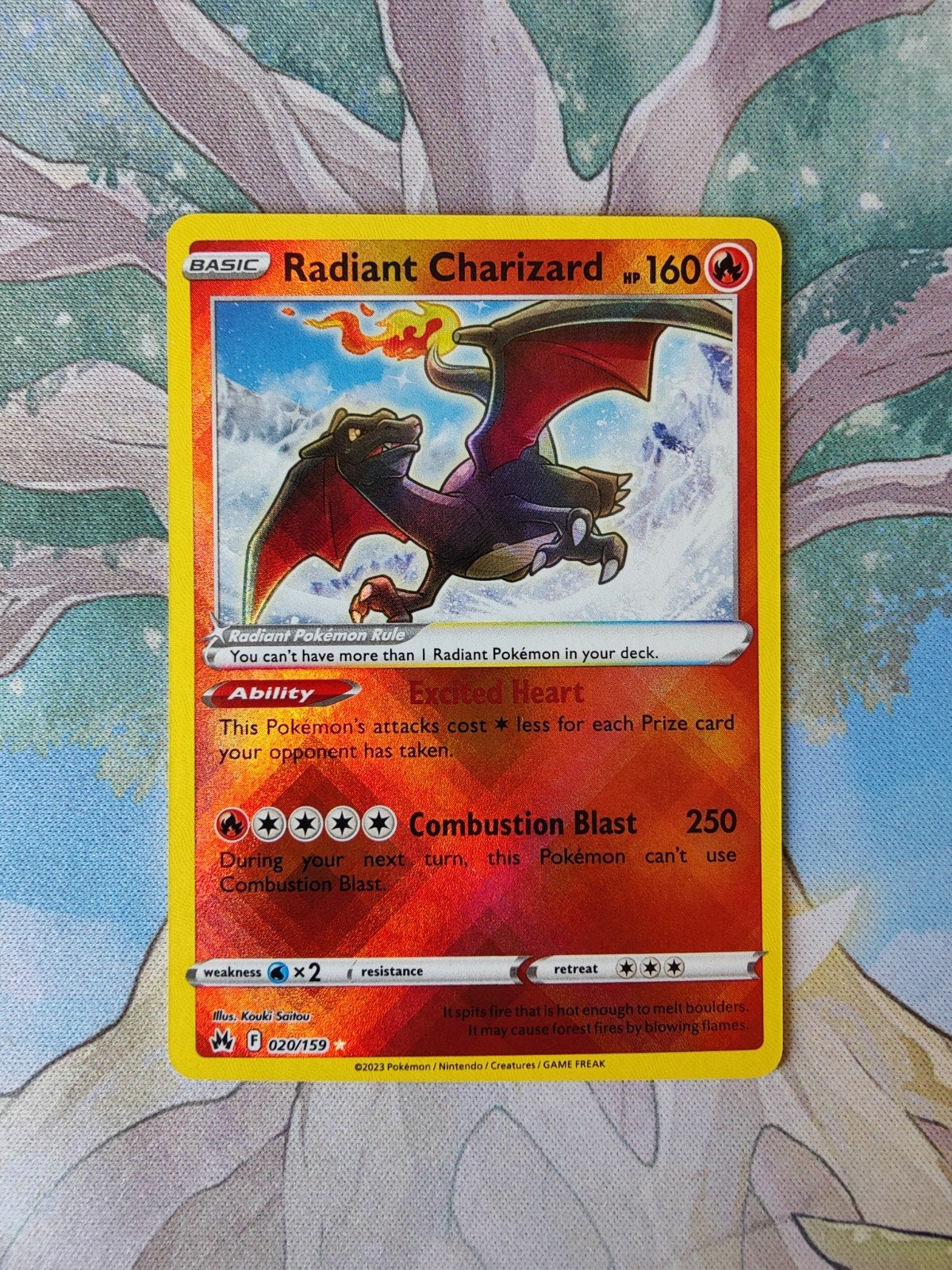 Pokemon crown zenith radiant Charizard 020/159, Ophalen of Verzenden, Nieuw, Losse kaart, Foil