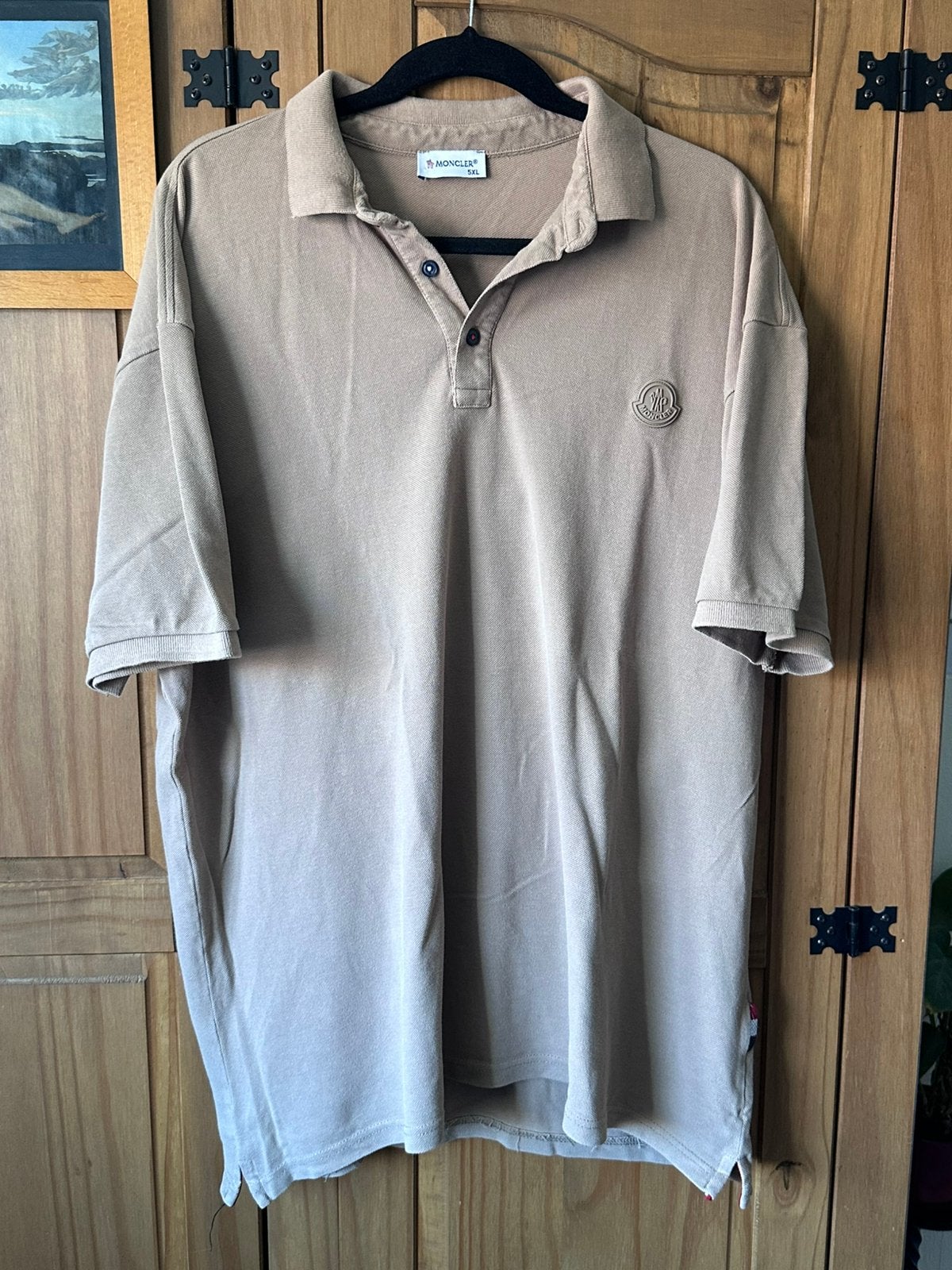 Brown Moncler polo, Ophalen of Verzenden, Zo goed als nieuw, Bruin