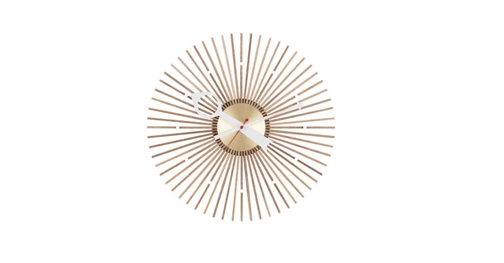 Vitra Popsicle klok Ø35 Walnoot | Nieuw | Van €829, nu, Vitra, Wandklok, Nieuw, Ophalen of Verzenden