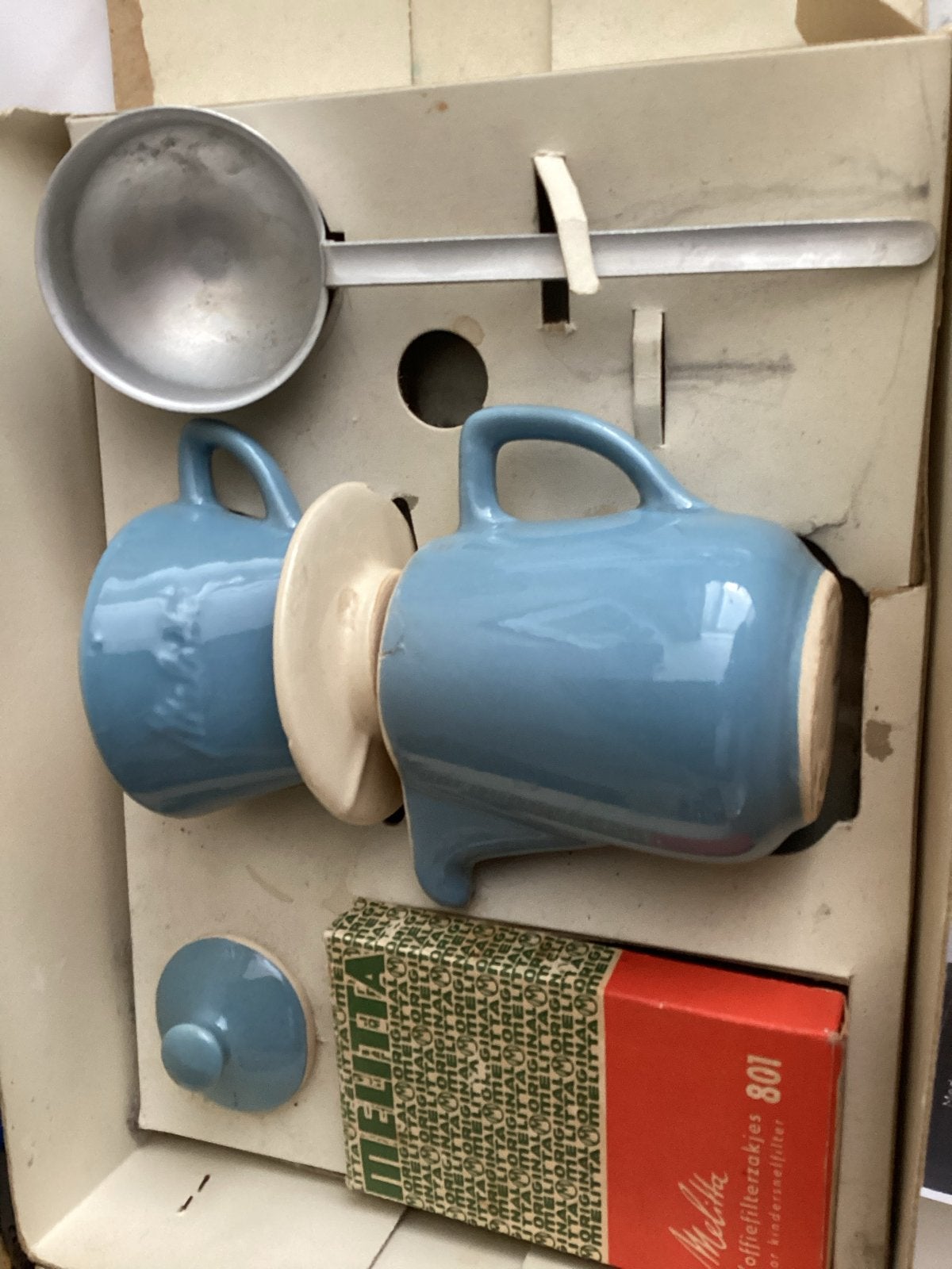 Vintage melita koffie kannetje met filter. Orgineel, Ophalen of Verzenden