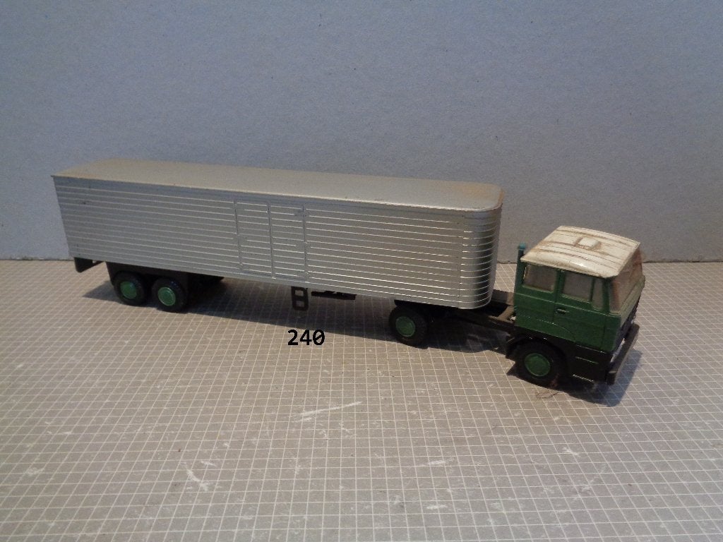 lion daf 2800 met euro trailer groen, Ophalen of Verzenden, Zo goed als nieuw, Bus of Vrachtwagen, Lion Toys