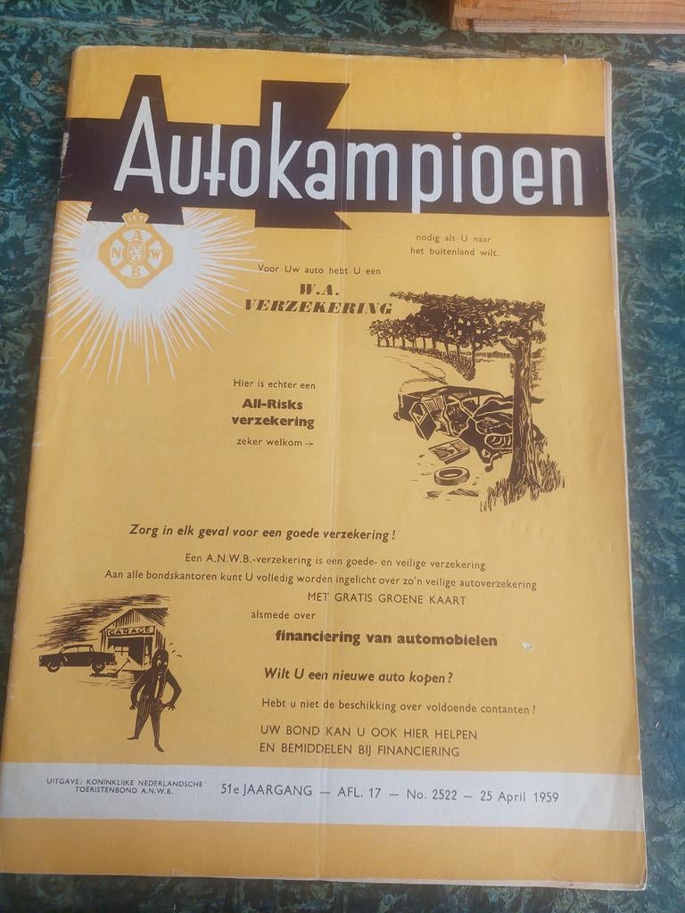 Autokampioen 25 april 1959, Verzenden, Gelezen, Algemeen, Koninklijke Nederlandsche Toeristenbond ANWB