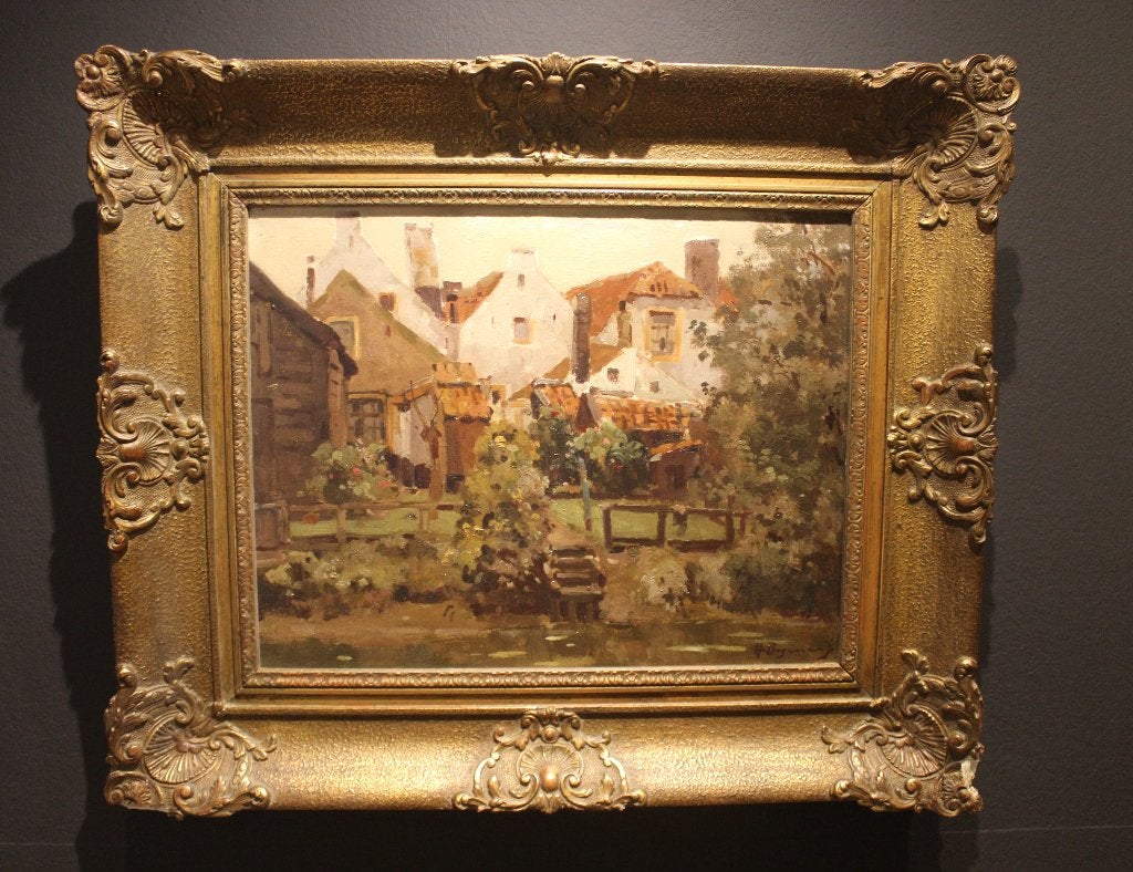Herman Bogman Jr. - Straatje aan het water, Antiek en Kunst, Kunst | Schilderijen | Klassiek, Ophalen