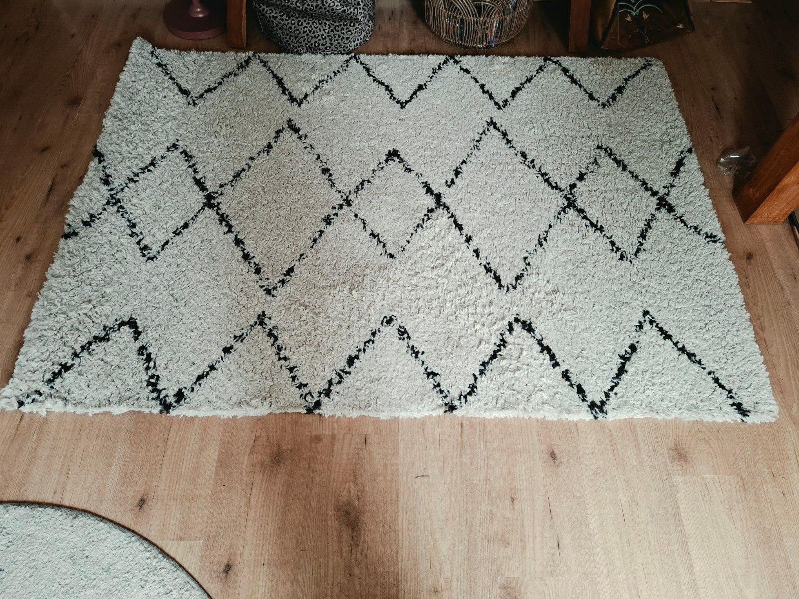 Vloerkleed met patroon, Ophalen, Modern, Geometrisch, Bohemian, 150 tot 200 cm, Crème