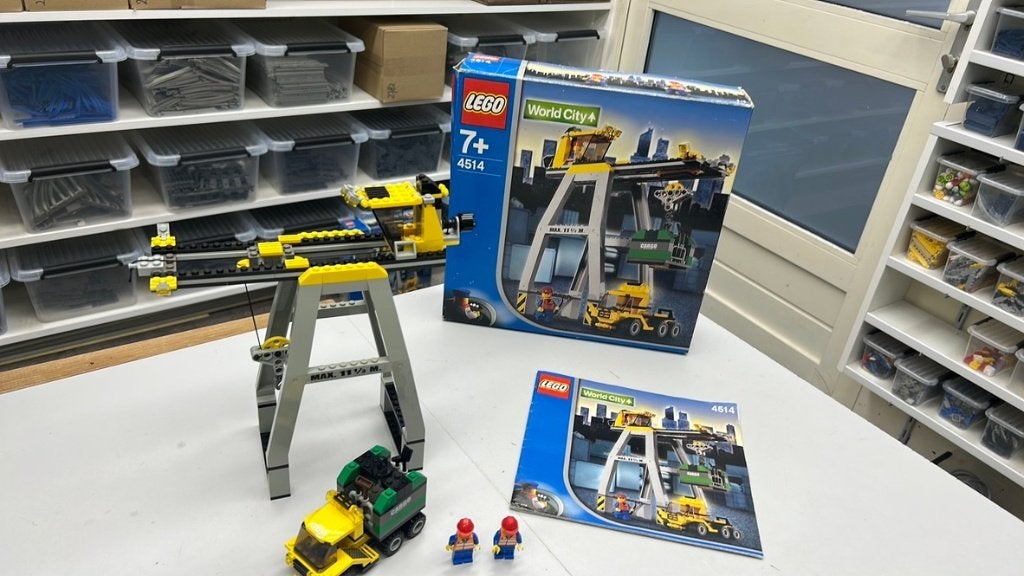 SB2799 Lego trein 4514 ZGAN met doos + boekje, Kinderen en Baby's, Ophalen of Verzenden, Zo goed als nieuw