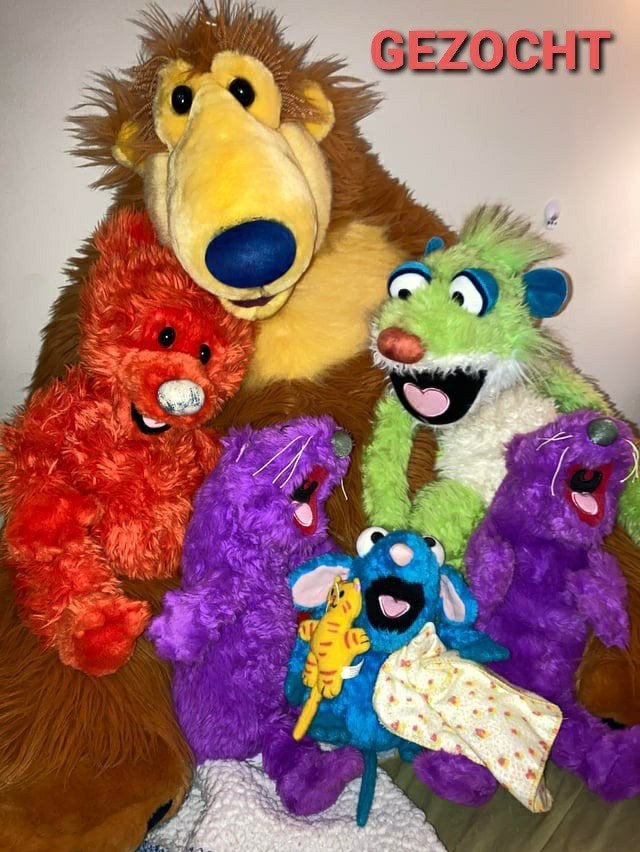 GEZOCHT Knuffels,speelgoed,Bruine beer in het Blauwe huis, Kinderen en Baby's, Ophalen of Verzenden, Beer