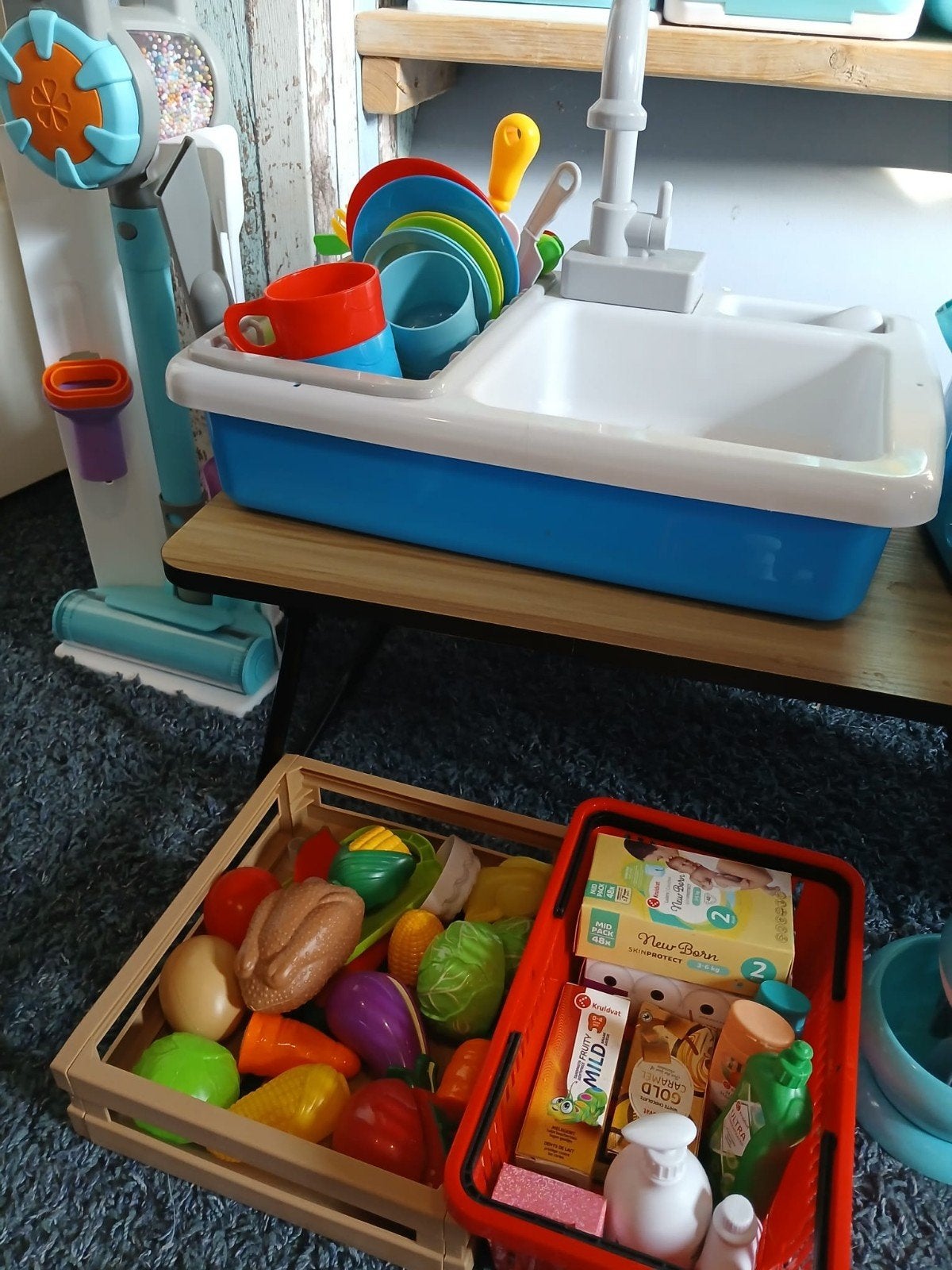 Grote speelgoedkeuken set met apparaten en accessoires, Ophalen of Verzenden, Zo goed als nieuw, Jongen of Meisje