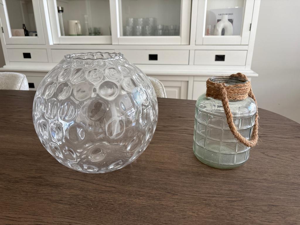 Glazen vaas en lantaarn, Ophalen, Overige kleuren, Minder dan 50 cm, Glas
