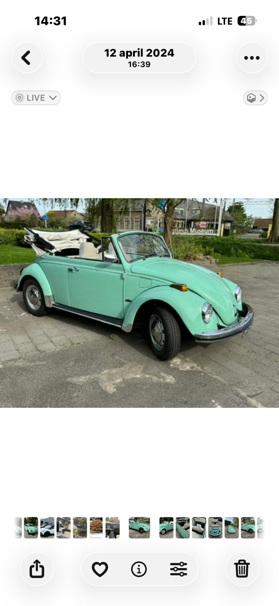 Volkswagen kever Cabriolet 1970 Groen, 1493 cc, 4 cilinders, Handgeschakeld, 44 pk