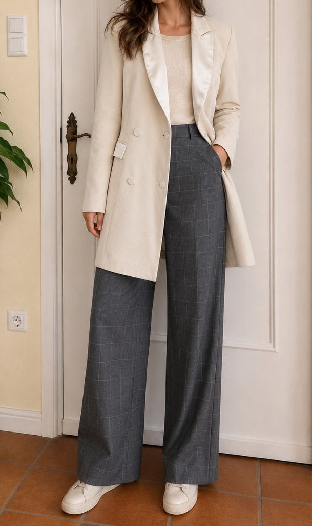 Merci Italia lange blazer / jasjurk maat 36, Beige, Ophalen of Verzenden, Jasje, Maat 36 (S)