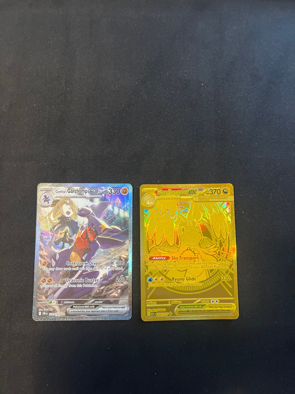 Cynthia's Garchomp EX & Bea Dragonite EX Pokémon kaarten, Ophalen of Verzenden, Zo goed als nieuw, Meerdere kaarten, Foil