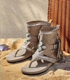 Boho Ibiza sandaaltje/slipper zgan mt 39, Beige, Zo goed als nieuw, Sandalen of Muiltjes, Ophalen of Verzenden