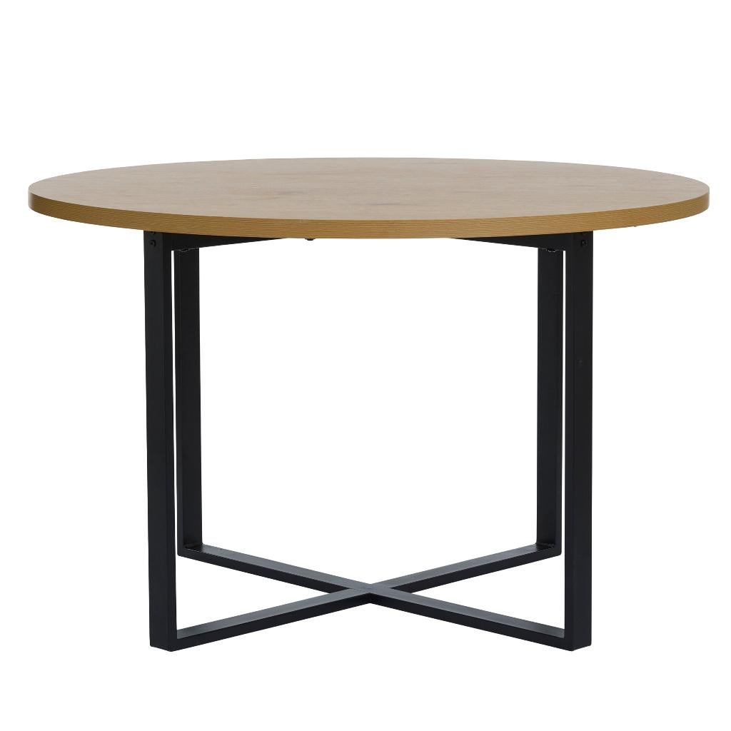 NEW: dining table in oak look Ø120 cm, Huis en Inrichting, Tafels | Eettafels, Ophalen, Nieuw, Vier personen, 100 tot 150 cm