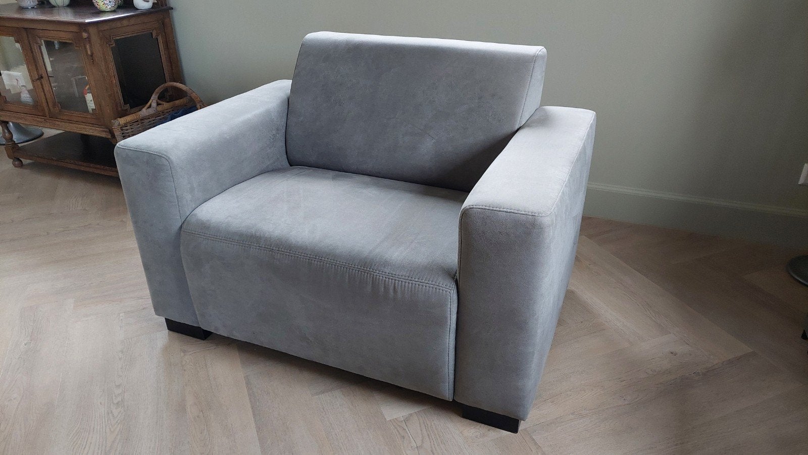 grijze fauteuil, Ophalen, Gebruikt, 75 tot 100 cm, 100 tot 125 cm