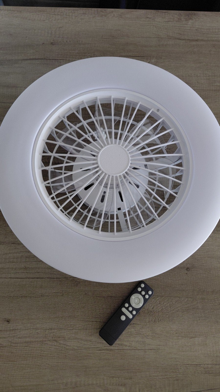 Plafondventilator met afstandsbediening en dimbare lamp, Ophalen, Wit, Overige merken, Draadloos