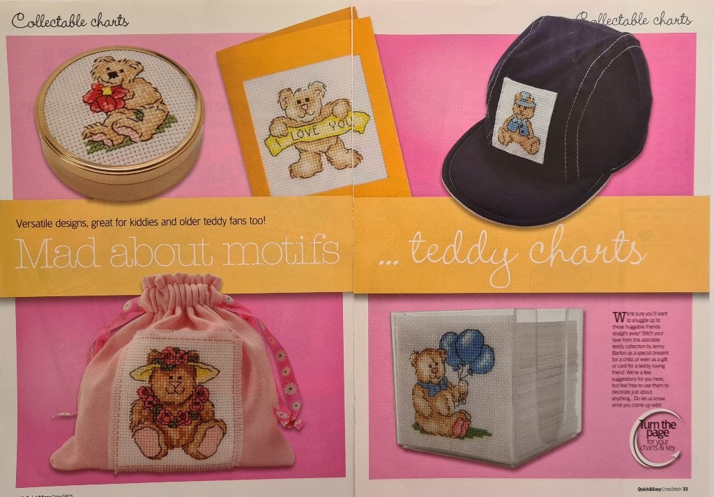 12 leuke Teddyberen borduurpatronen, Ophalen, Nieuw, Handborduren, Patroon