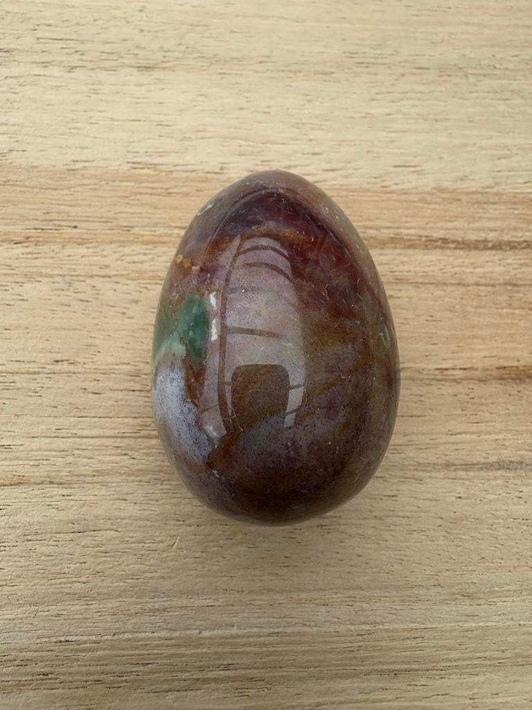 Prachtige Ocean Jaspis Ei - Uniek Kristal voor Verzamelaars, Ophalen of Verzenden, Mineraal