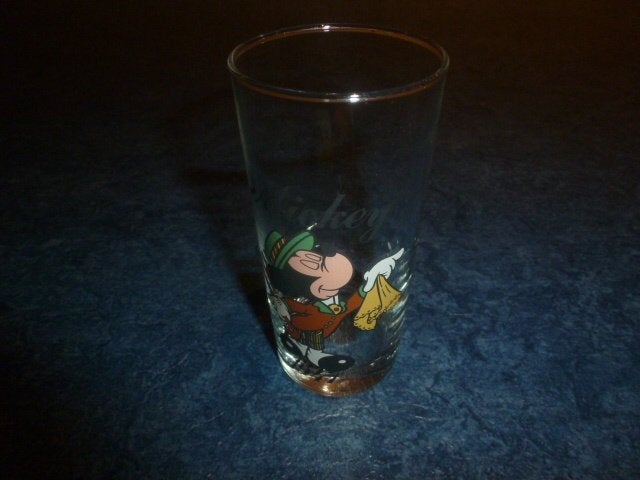 NIEUW 1 supermooi mickey mouse glas uit euro disney 13 cm, Ophalen of Verzenden, Nieuw, Frisdrankglas