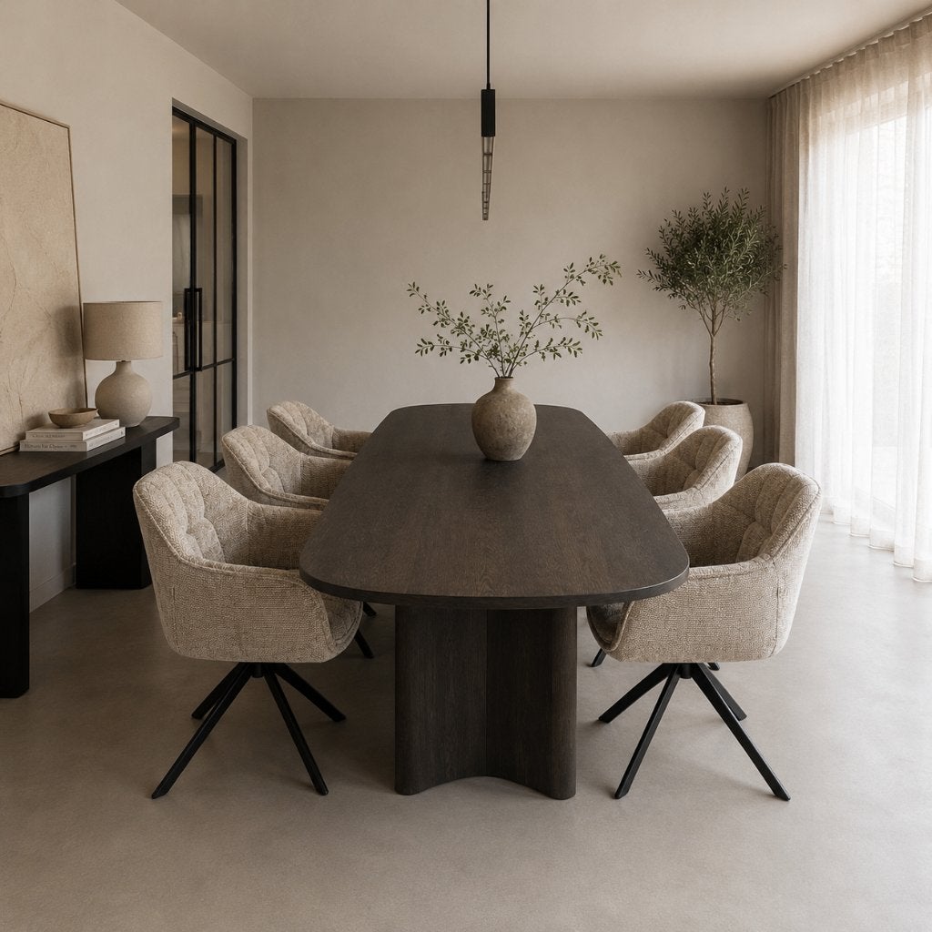 Eetkamerstoelen Draaibaar Set van 6 | Nieuwe Luxe Stoelen, Modern Taupe Stoelen, Overige kleuren, Nieuw, Ophalen of Verzenden
