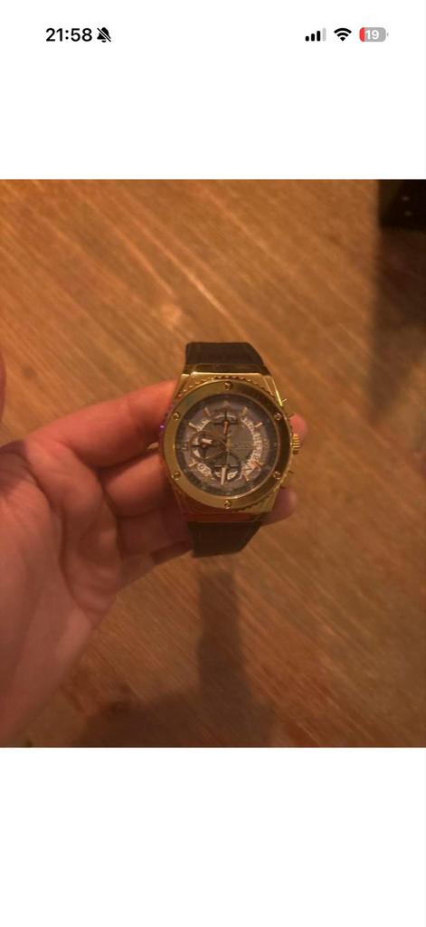 Vickers Armstrongs Herenhorloge Goud Zwart, Sieraden, Tassen en Uiterlijk, Horloges | Heren, Overige merken, Overige materialen