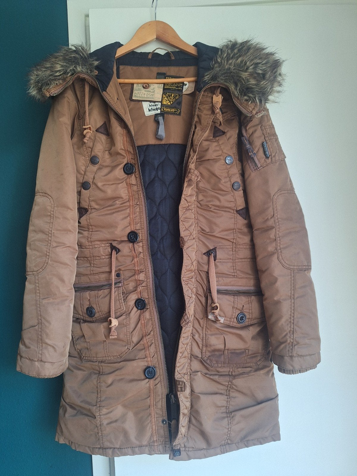 Te koop : prachtige Khujo jas., Maat 38/40 (M), Bruin, Khujo, Ophalen of Verzenden
