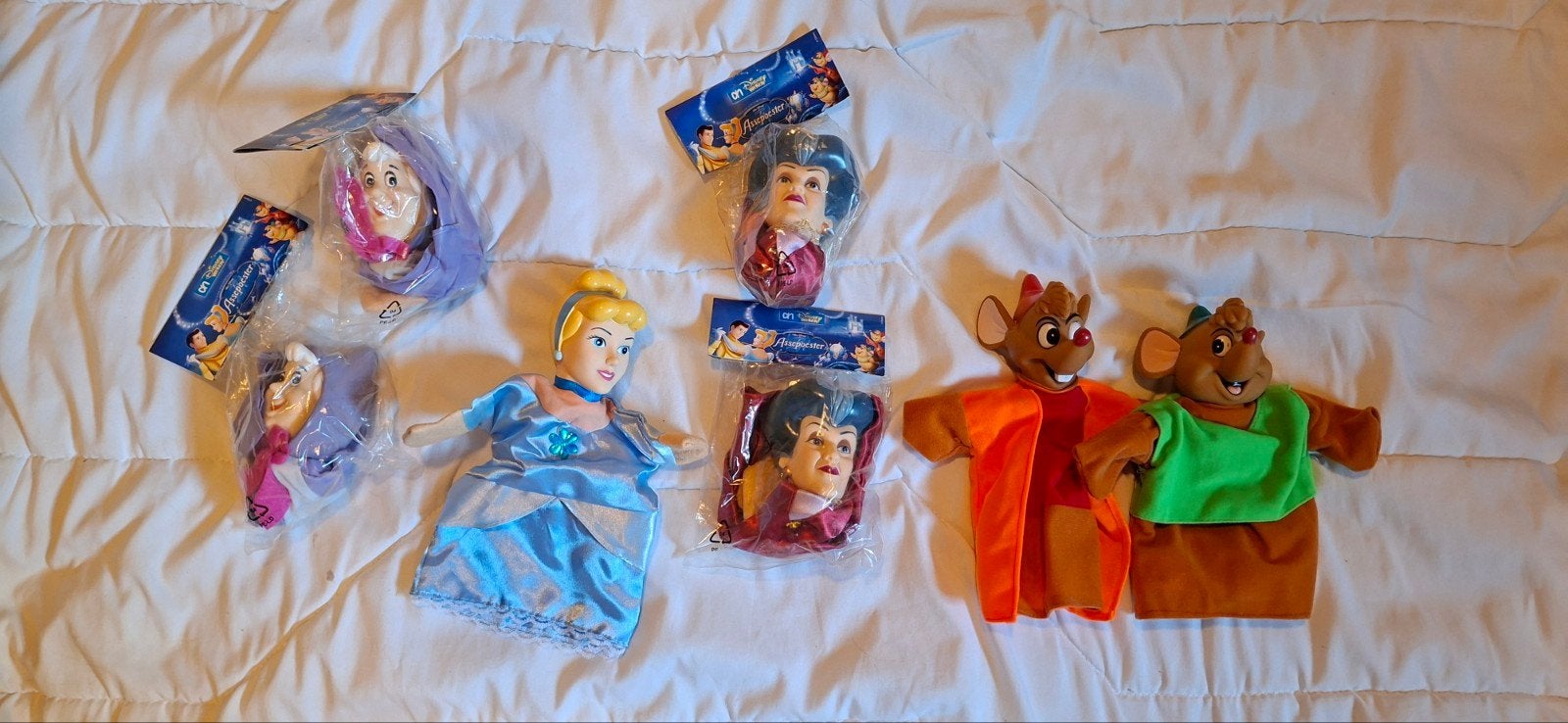 Disney Vingerpoppen Set - Assepoester en Vrienden, Ophalen of Verzenden, Assepoester of Belle, Nieuw, Beeldje of Figuurtje